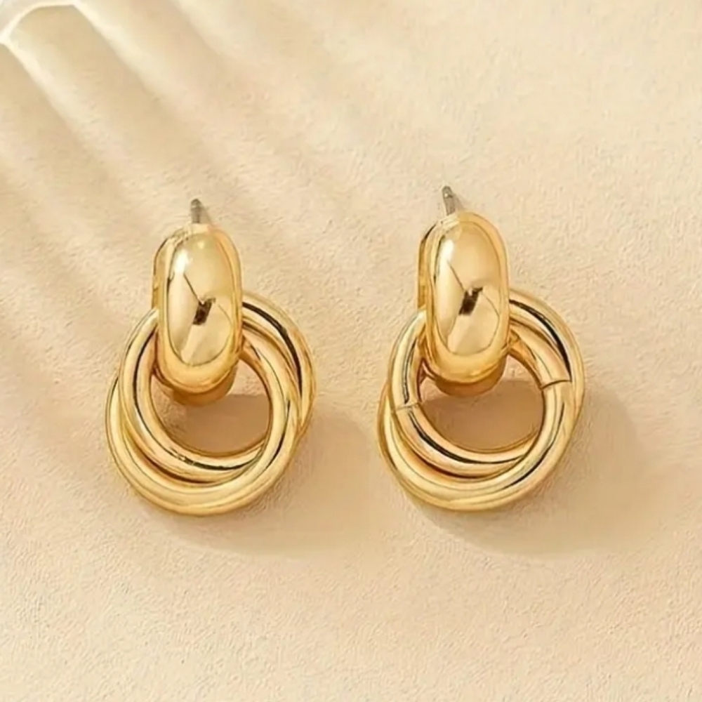 NEW Golden Double Hoop Earrings